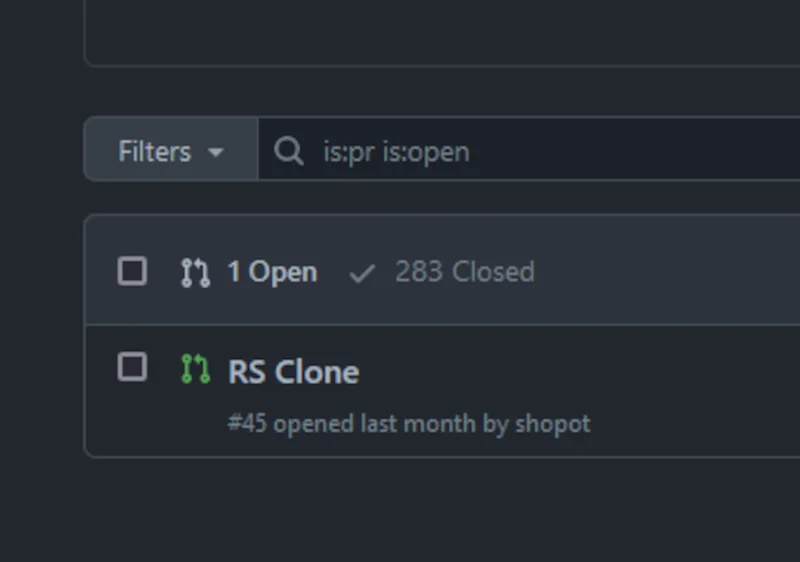 Number of pull requests in the project
